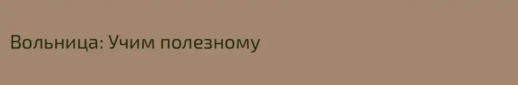 Вольница: Учим полезному